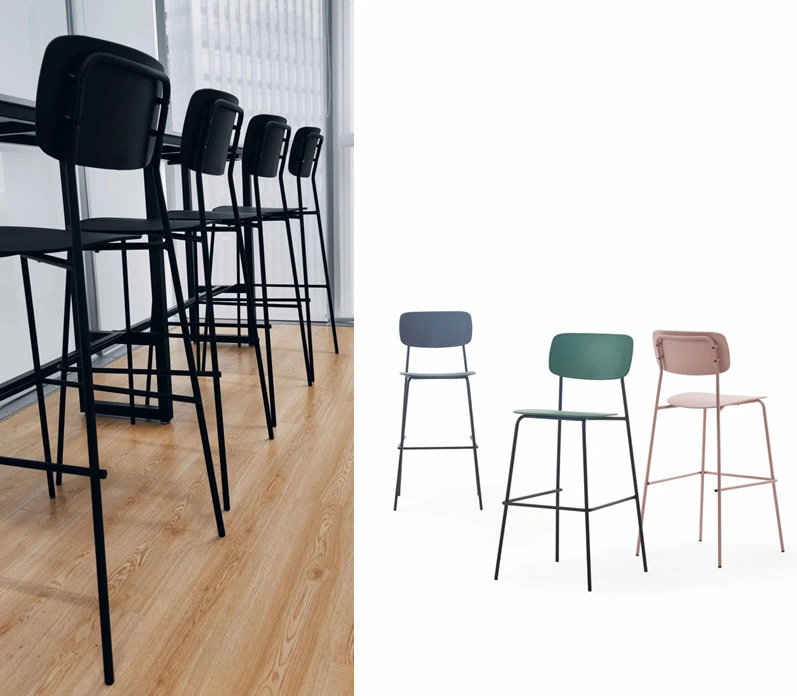 High Quality Modern Design Grey Real Fashion Italian Fabric Bar Stool